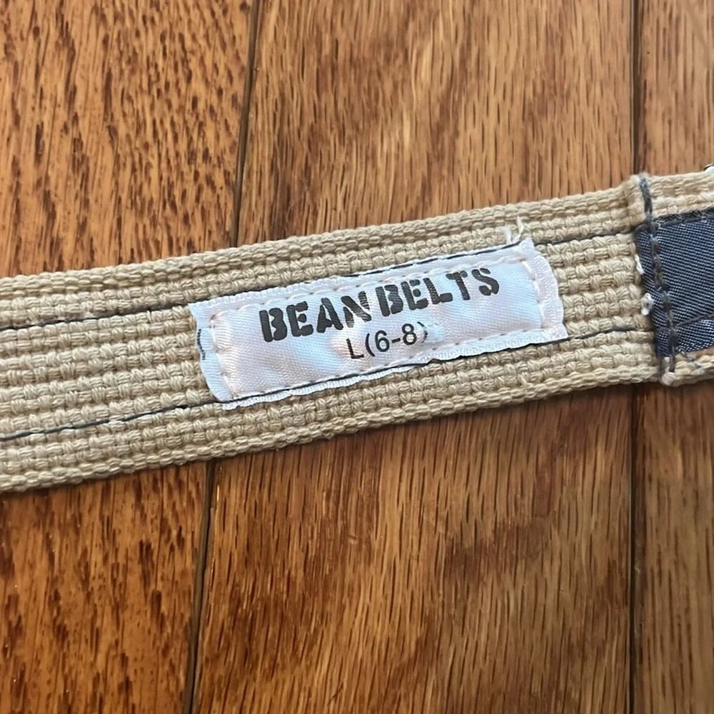 Bean Belts Kids American Flag D-Ring Canvas Webbing Belt Khaki Navy L 6-8‎
